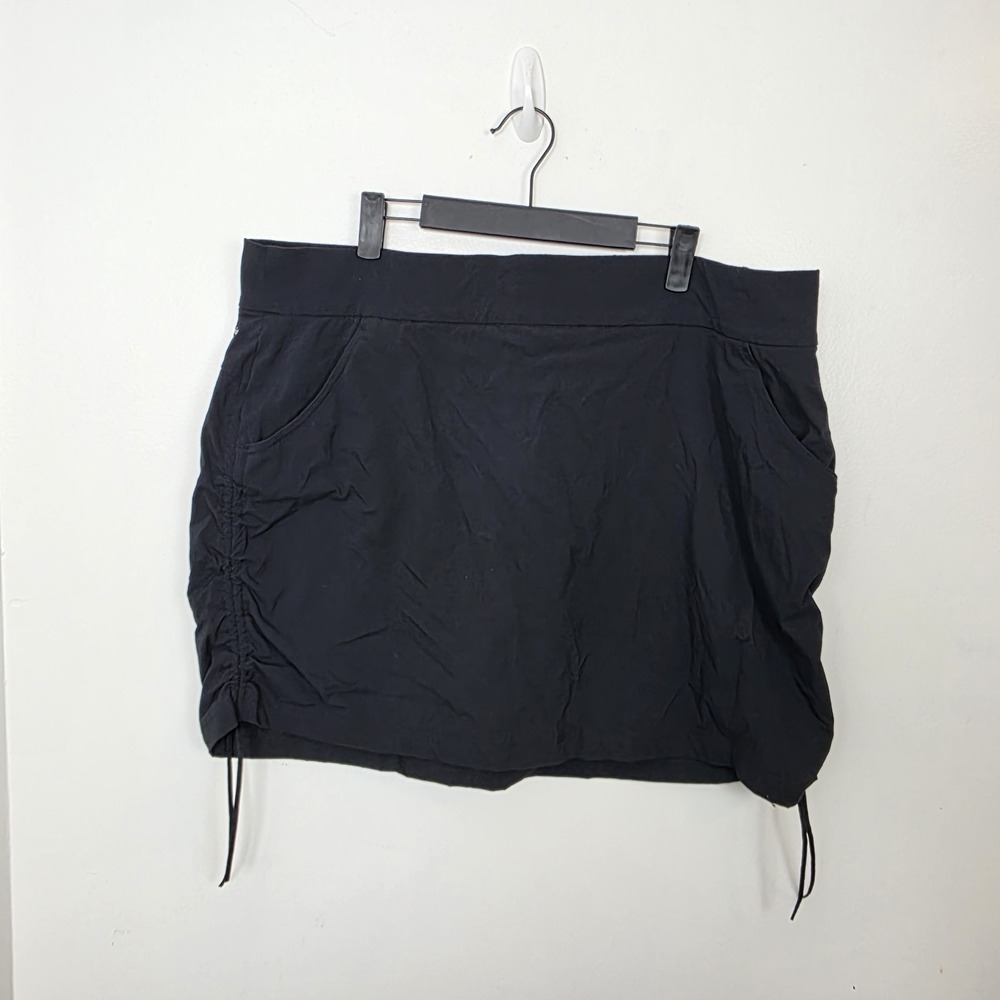 Columbia Black Drawstring Gorpcore Outdoor Mini Skirt Skort Size 2XL